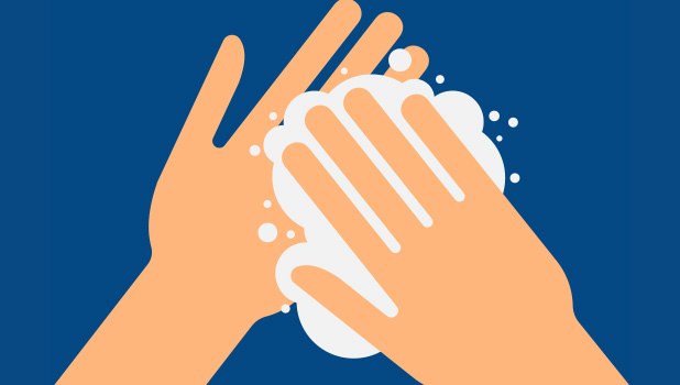 Illustration von Händen, die sich waschen
